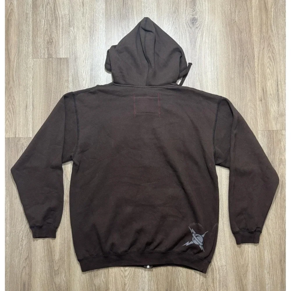 Y2K Lost Enterprises Surfboard Brown Zip Up Hoodie Size M - Picture 10 of 13